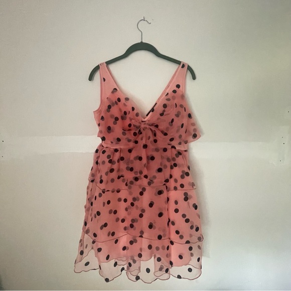 Twee Pink Frilly Dress with Large Bow - Dusty Daze - Picture 2 of 4